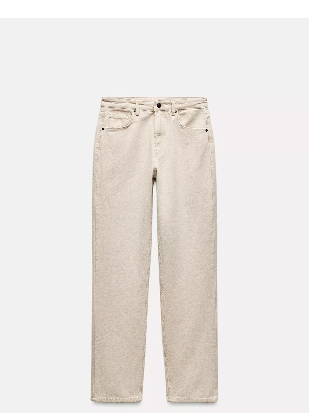 Zara Women's Straight-Leg Jeans in Cream